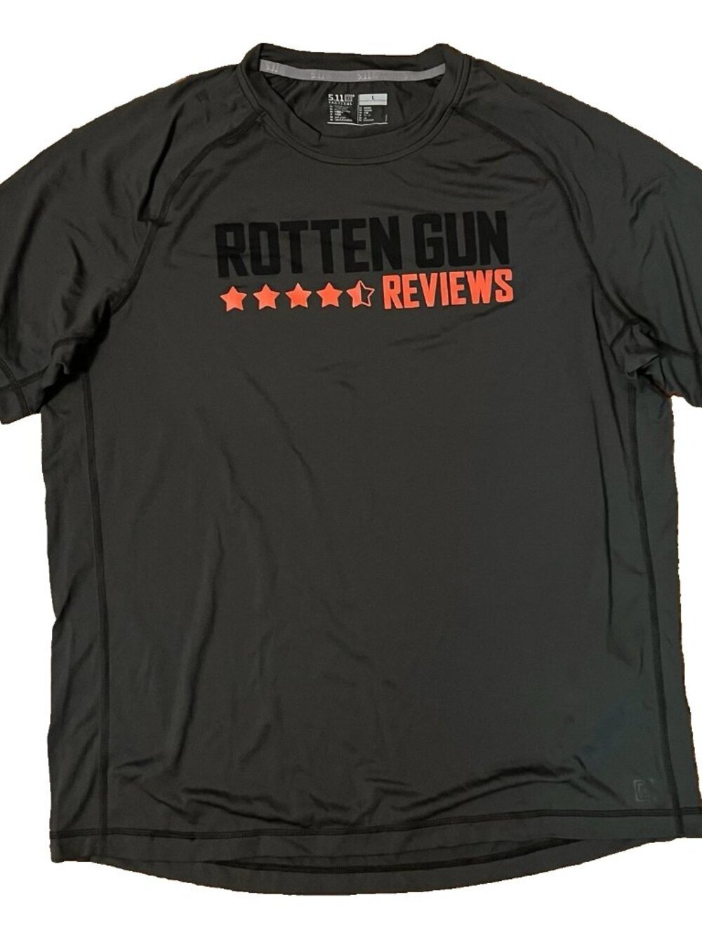 NEW 5.11 Tactical Army Green ROTTEN GUN Logo Utility PT T-Shirt - Large